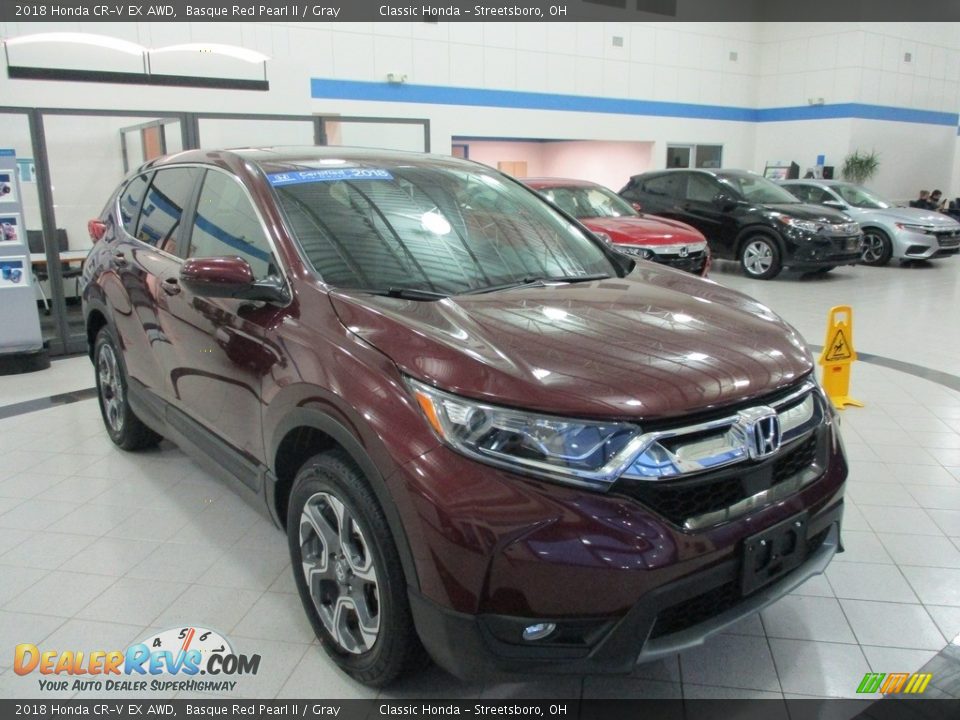 2018 Honda CR-V EX AWD Basque Red Pearl II / Gray Photo #3