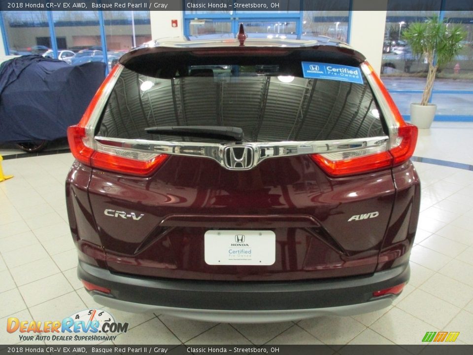 2018 Honda CR-V EX AWD Basque Red Pearl II / Gray Photo #8