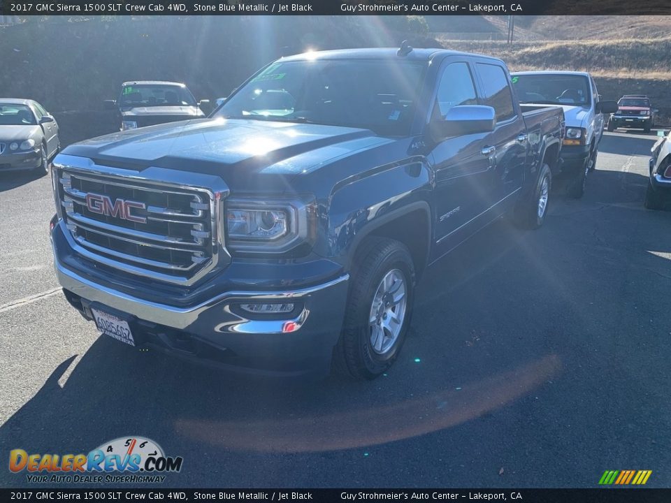 2017 GMC Sierra 1500 SLT Crew Cab 4WD Stone Blue Metallic / Jet Black Photo #2