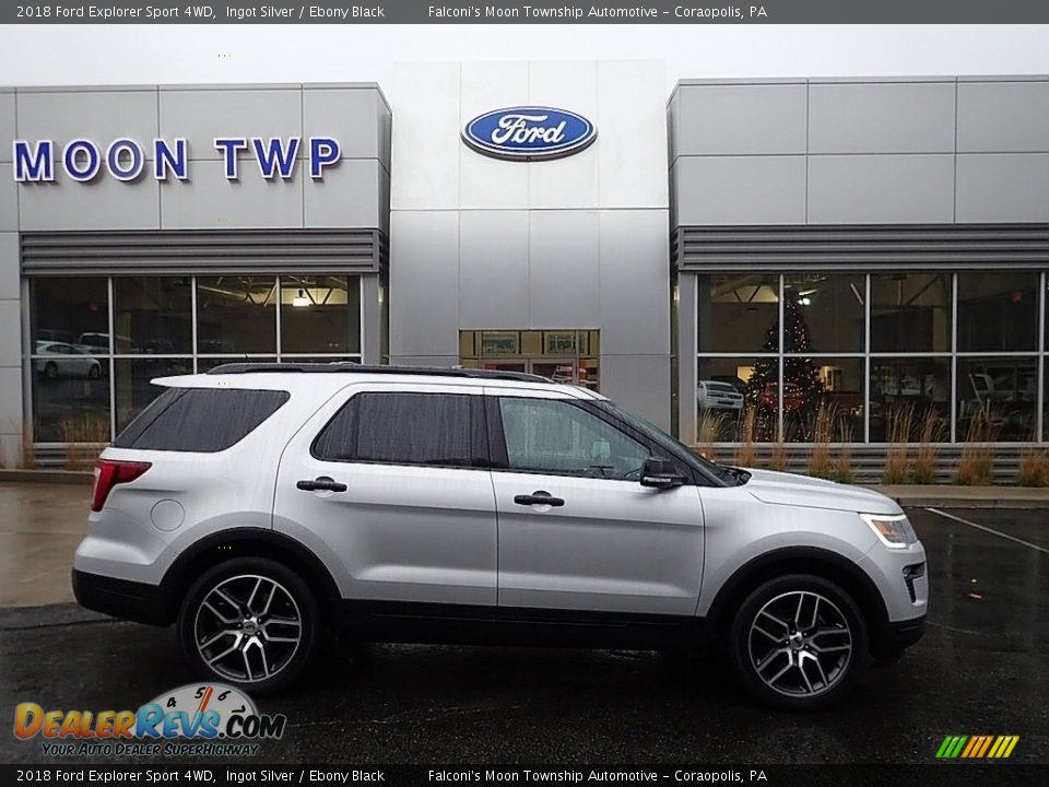 2018 Ford Explorer Sport 4WD Ingot Silver / Ebony Black Photo #1