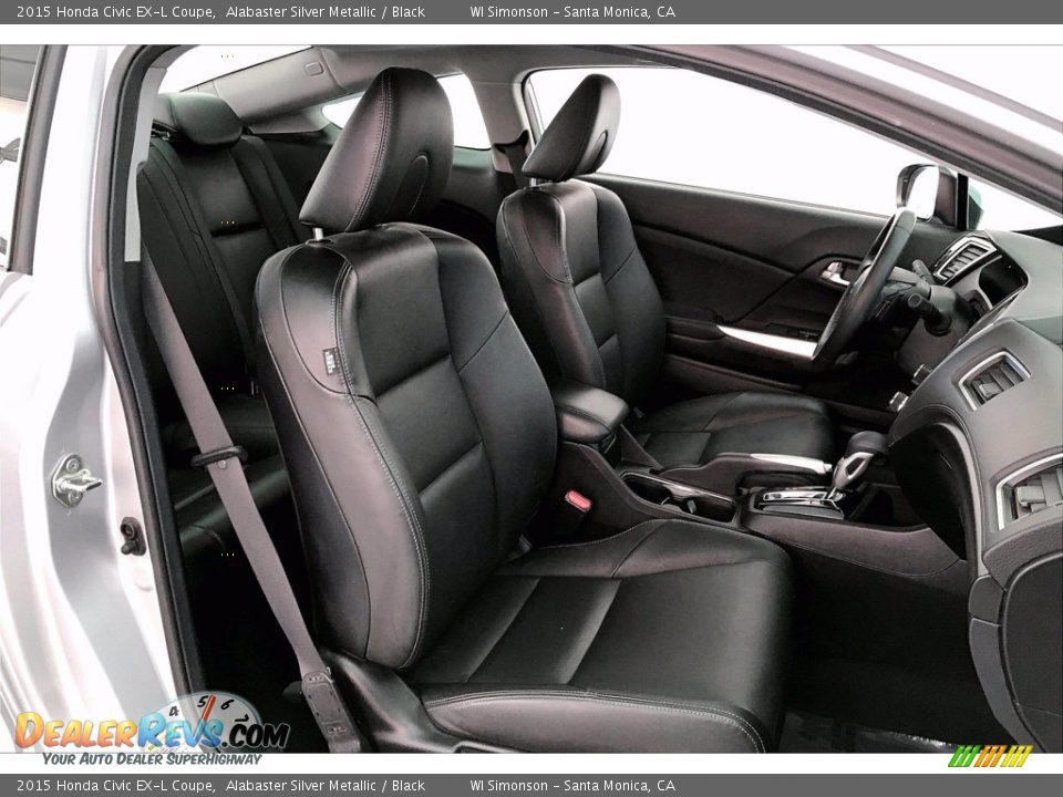 Black Interior - 2015 Honda Civic EX-L Coupe Photo #6