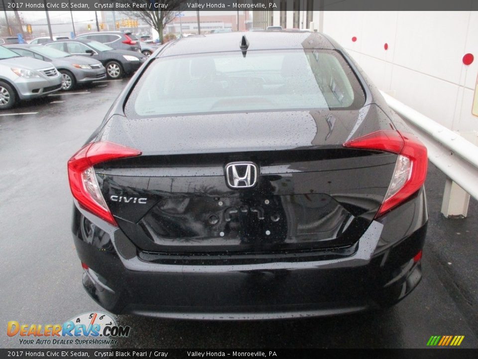 2017 Honda Civic EX Sedan Crystal Black Pearl / Gray Photo #4