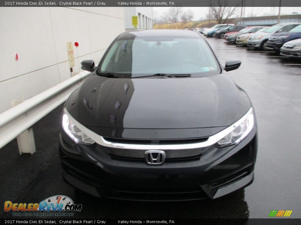 2017 Honda Civic EX Sedan Crystal Black Pearl / Gray Photo #8