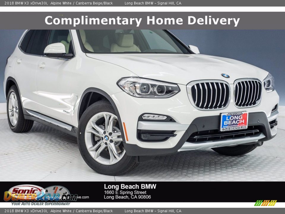 2018 BMW X3 xDrive30i Alpine White / Canberra Beige/Black Photo #1