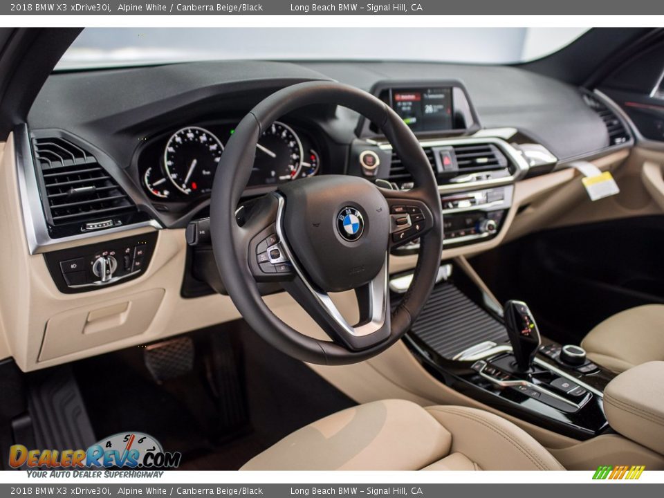 2018 BMW X3 xDrive30i Alpine White / Canberra Beige/Black Photo #6
