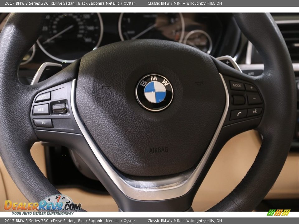 2017 BMW 3 Series 330i xDrive Sedan Black Sapphire Metallic / Oyster Photo #10