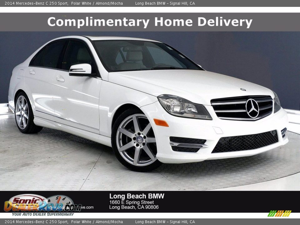 2014 Mercedes-Benz C 250 Sport Polar White / Almond/Mocha Photo #1