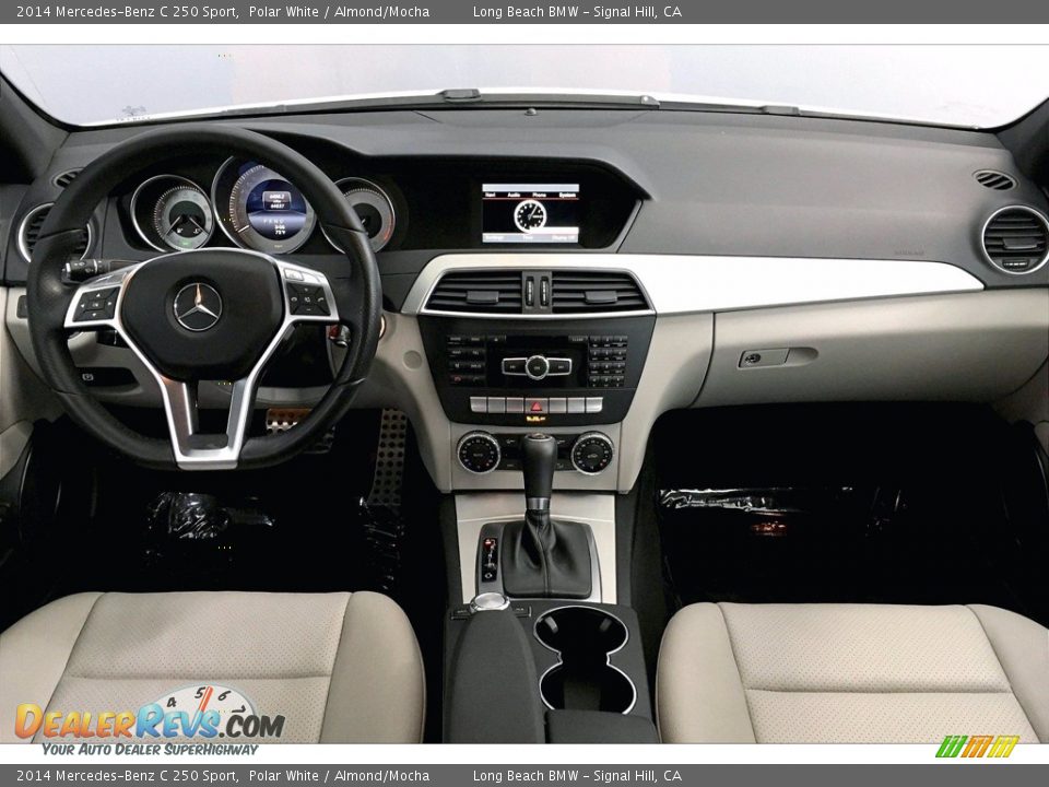 2014 Mercedes-Benz C 250 Sport Polar White / Almond/Mocha Photo #14