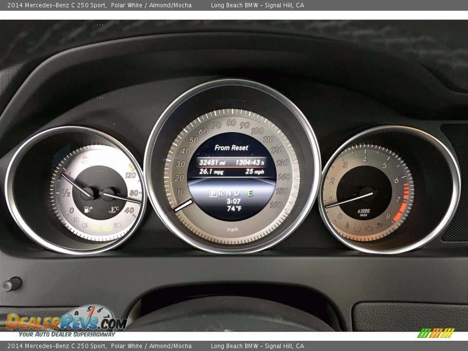 2014 Mercedes-Benz C 250 Sport Polar White / Almond/Mocha Photo #18