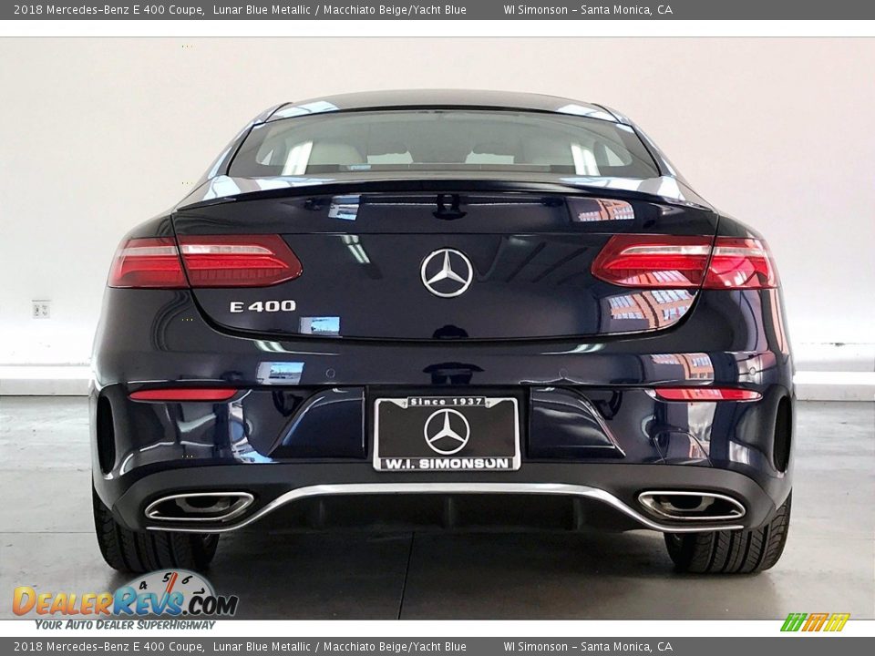 2018 Mercedes-Benz E 400 Coupe Lunar Blue Metallic / Macchiato Beige/Yacht Blue Photo #3