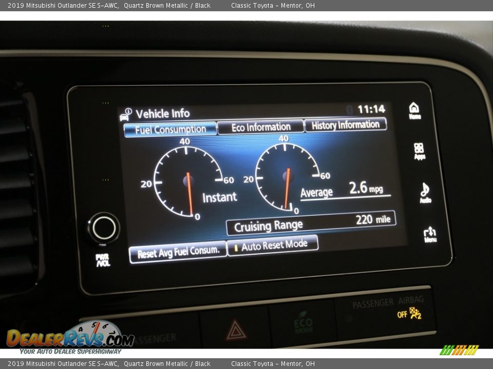 2019 Mitsubishi Outlander SE S-AWC Gauges Photo #27