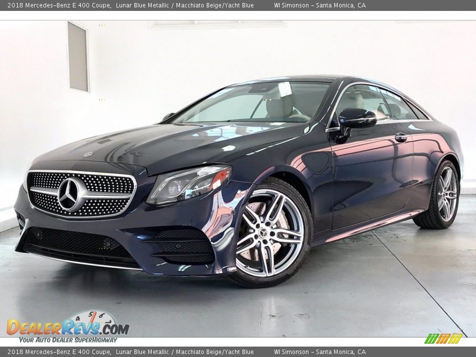 2018 Mercedes-Benz E 400 Coupe Lunar Blue Metallic / Macchiato Beige/Yacht Blue Photo #12