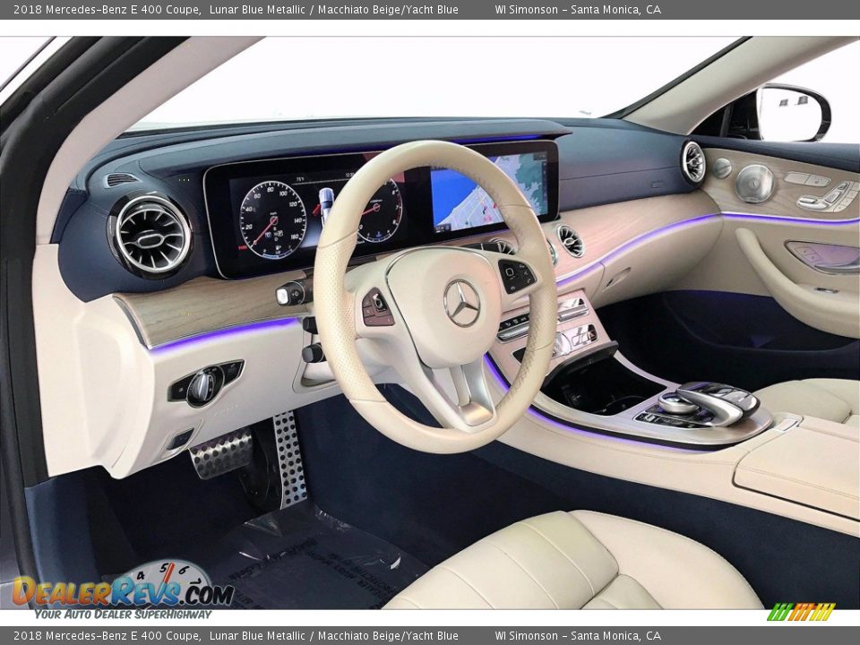 2018 Mercedes-Benz E 400 Coupe Lunar Blue Metallic / Macchiato Beige/Yacht Blue Photo #14