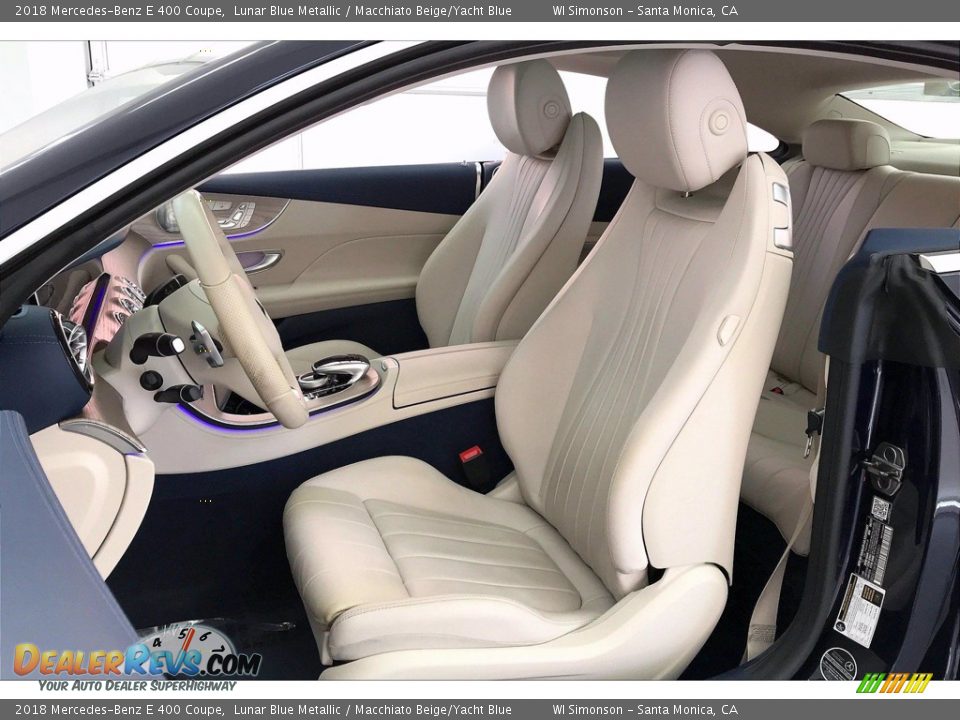2018 Mercedes-Benz E 400 Coupe Lunar Blue Metallic / Macchiato Beige/Yacht Blue Photo #18