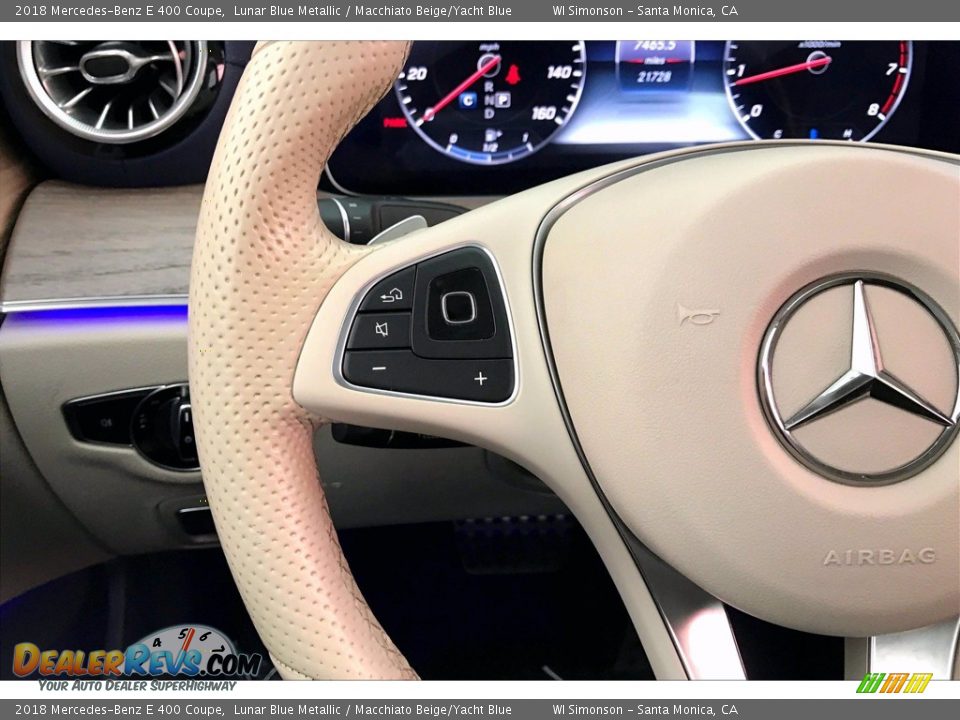 2018 Mercedes-Benz E 400 Coupe Lunar Blue Metallic / Macchiato Beige/Yacht Blue Photo #21