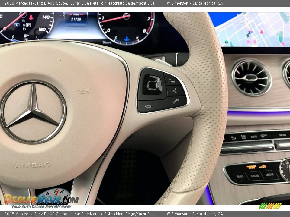 2018 Mercedes-Benz E 400 Coupe Lunar Blue Metallic / Macchiato Beige/Yacht Blue Photo #22