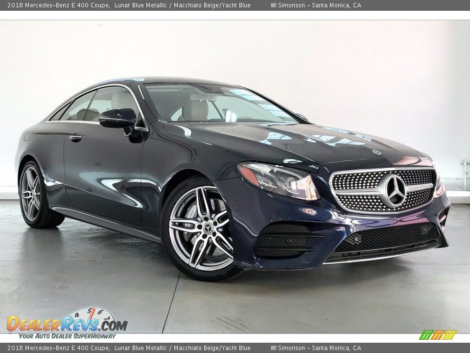 2018 Mercedes-Benz E 400 Coupe Lunar Blue Metallic / Macchiato Beige/Yacht Blue Photo #34