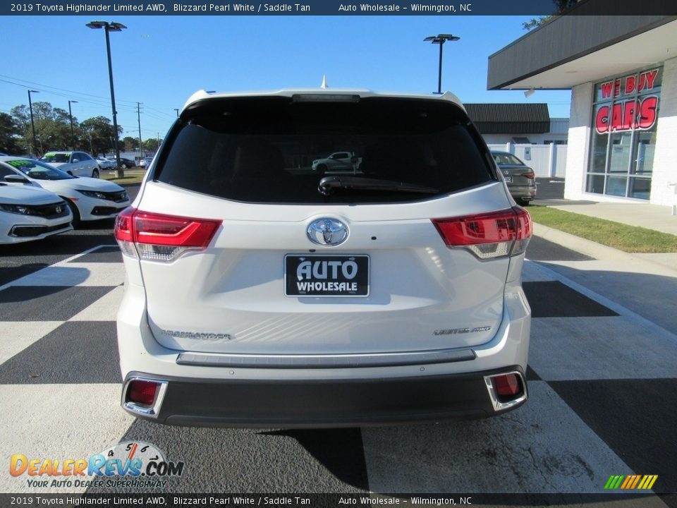 2019 Toyota Highlander Limited AWD Blizzard Pearl White / Saddle Tan Photo #4