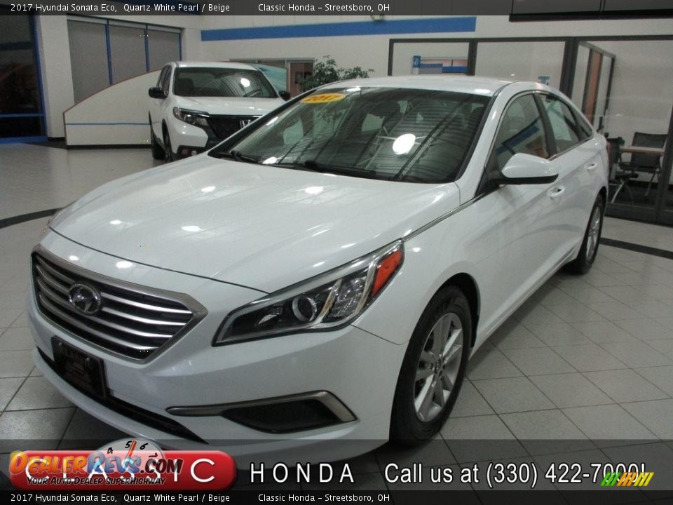 2017 Hyundai Sonata Eco Quartz White Pearl / Beige Photo #1