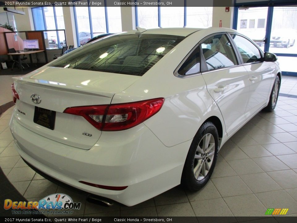 2017 Hyundai Sonata Eco Quartz White Pearl / Beige Photo #8