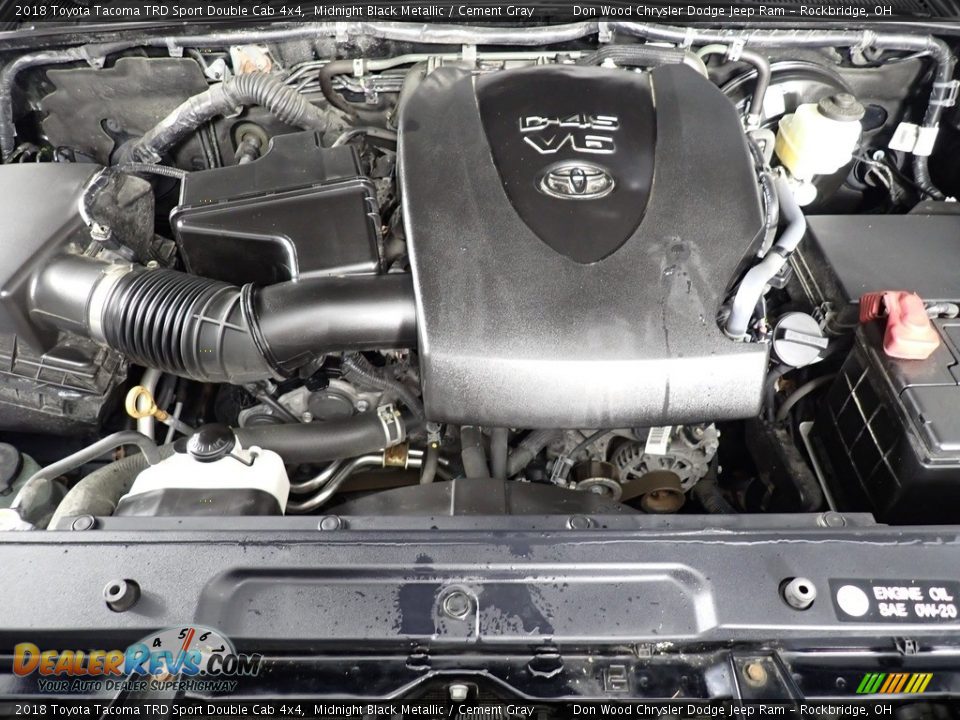 2018 Toyota Tacoma TRD Sport Double Cab 4x4 Midnight Black Metallic / Cement Gray Photo #8