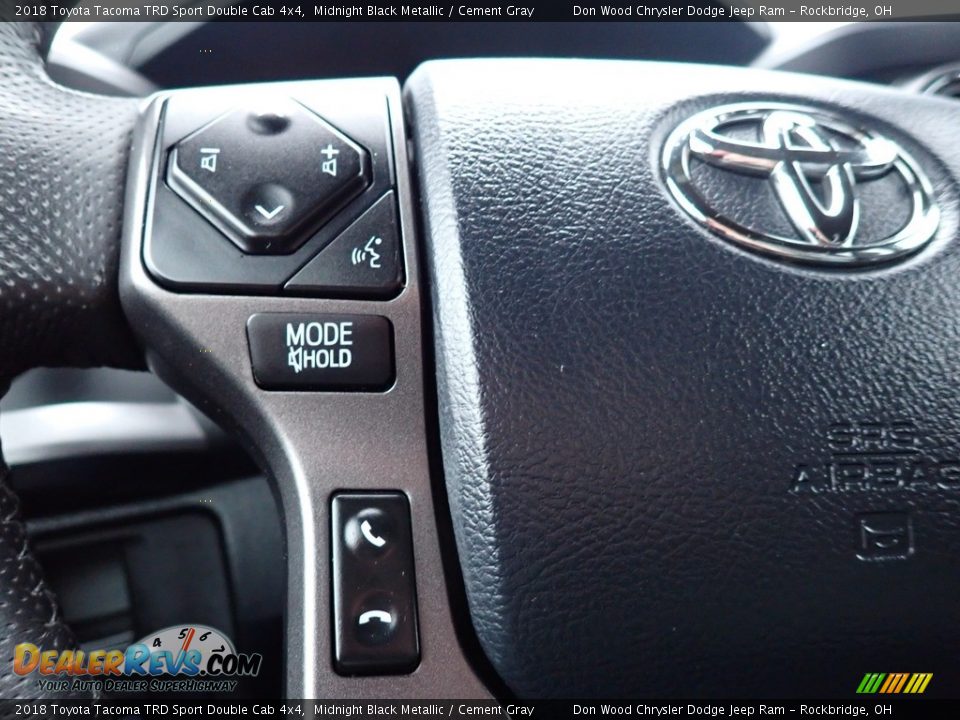 2018 Toyota Tacoma TRD Sport Double Cab 4x4 Midnight Black Metallic / Cement Gray Photo #21