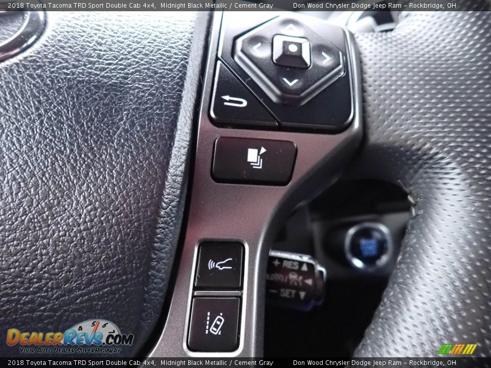 2018 Toyota Tacoma TRD Sport Double Cab 4x4 Midnight Black Metallic / Cement Gray Photo #22