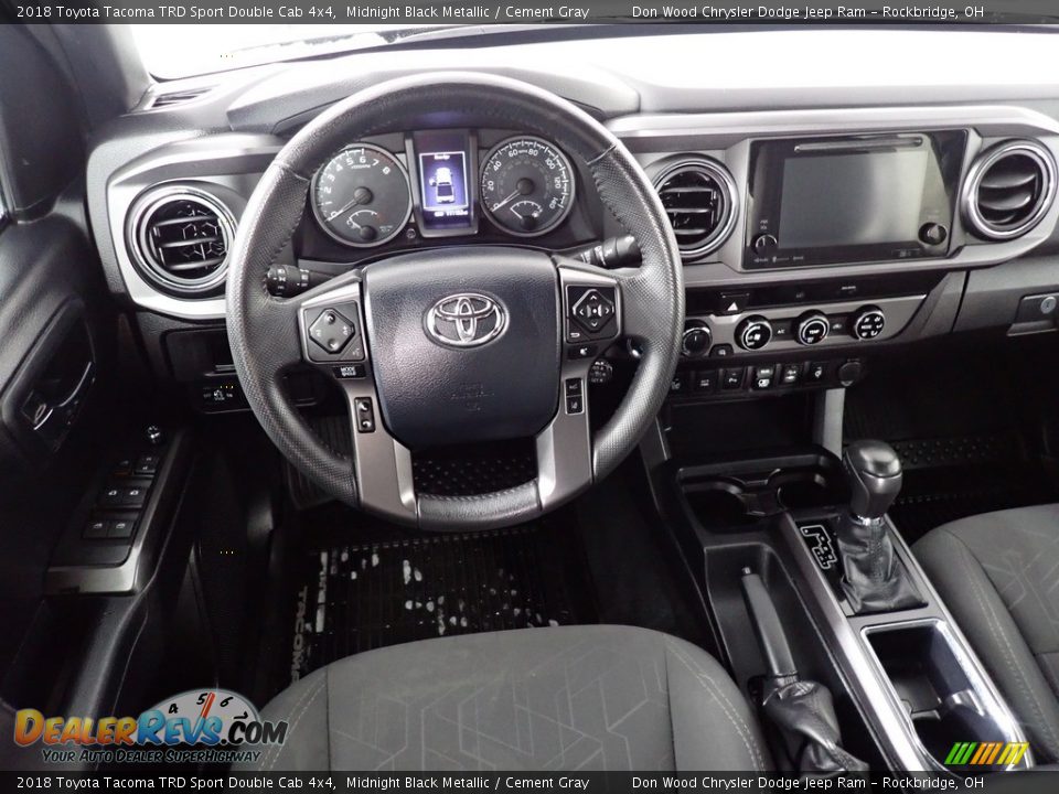 2018 Toyota Tacoma TRD Sport Double Cab 4x4 Midnight Black Metallic / Cement Gray Photo #36