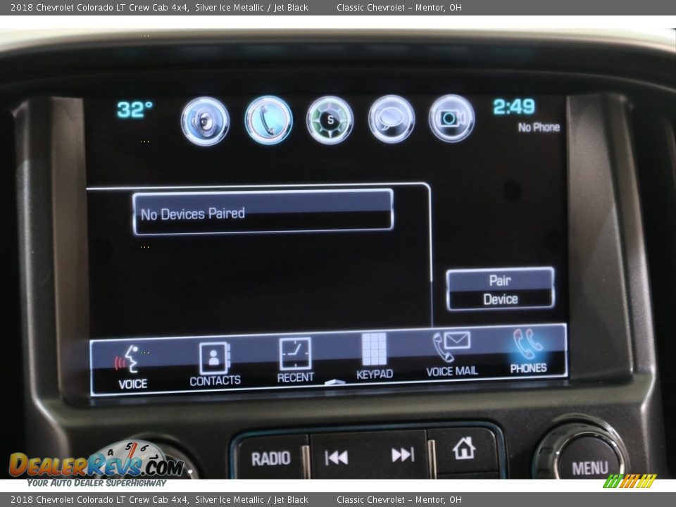 2018 Chevrolet Colorado LT Crew Cab 4x4 Silver Ice Metallic / Jet Black Photo #13