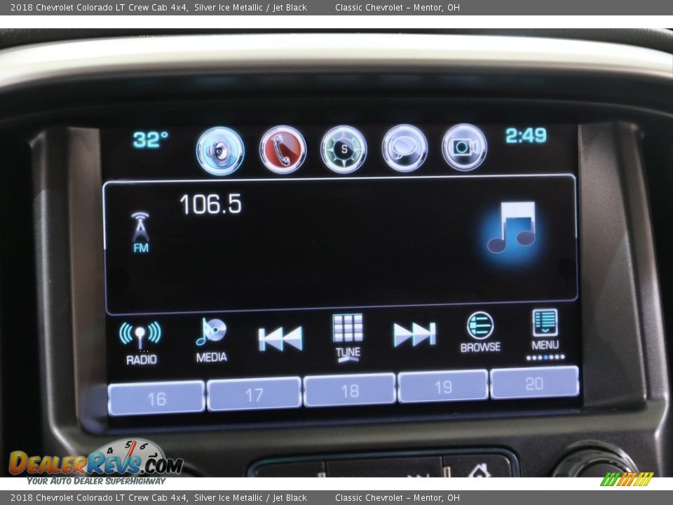 2018 Chevrolet Colorado LT Crew Cab 4x4 Silver Ice Metallic / Jet Black Photo #14