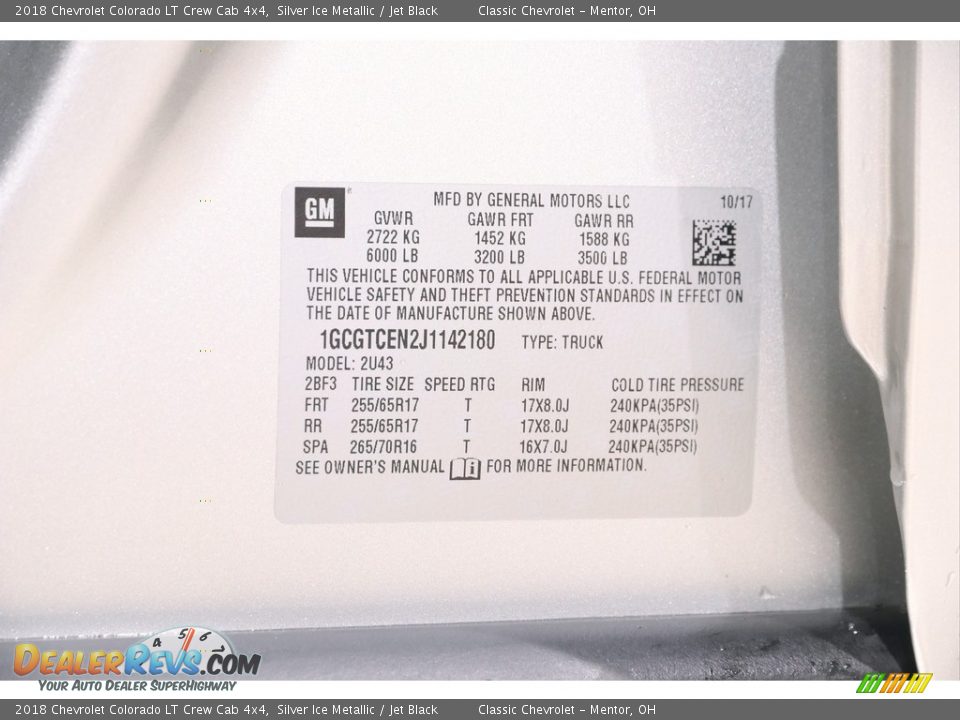 2018 Chevrolet Colorado LT Crew Cab 4x4 Silver Ice Metallic / Jet Black Photo #21