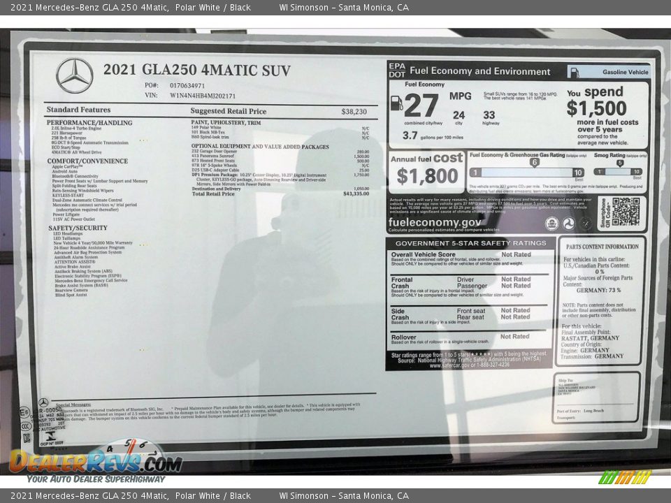 2021 Mercedes-Benz GLA 250 4Matic Polar White / Black Photo #10