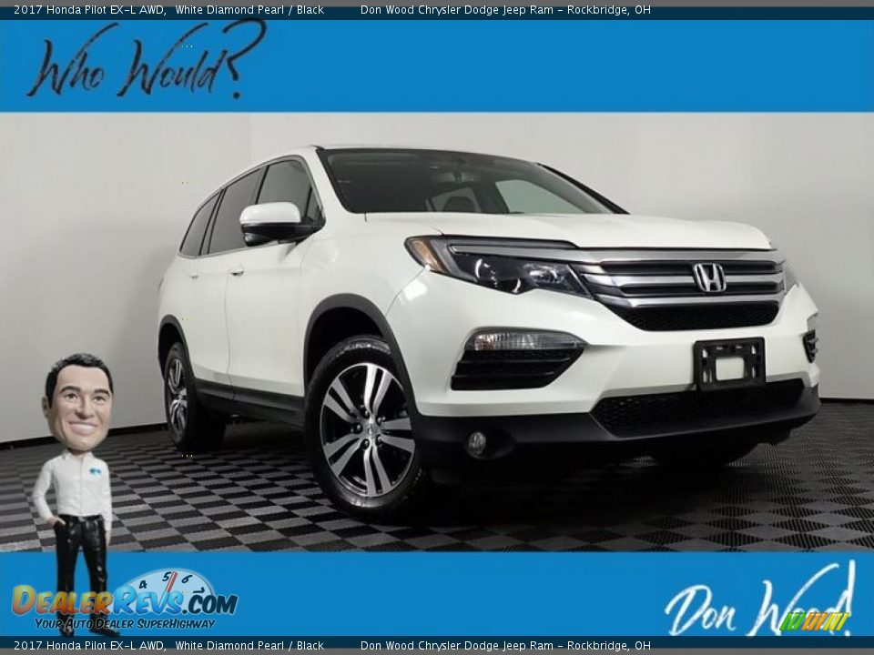2017 Honda Pilot EX-L AWD White Diamond Pearl / Black Photo #1
