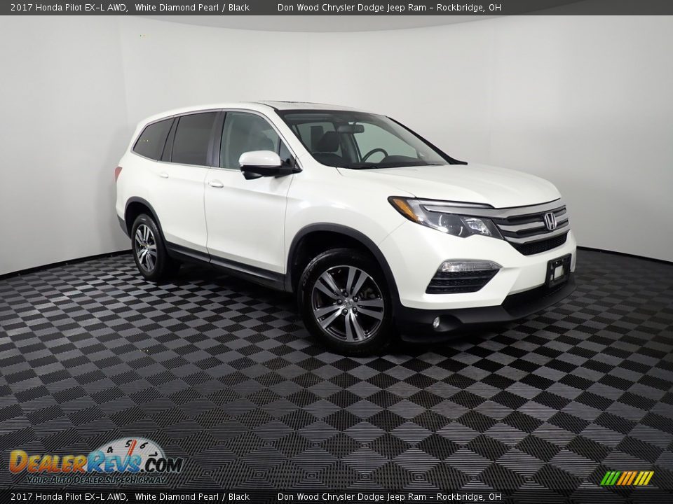 2017 Honda Pilot EX-L AWD White Diamond Pearl / Black Photo #4
