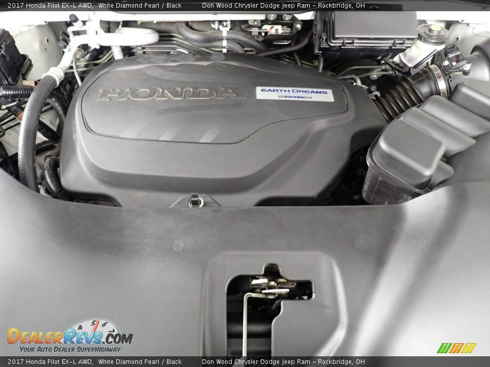 2017 Honda Pilot EX-L AWD White Diamond Pearl / Black Photo #8