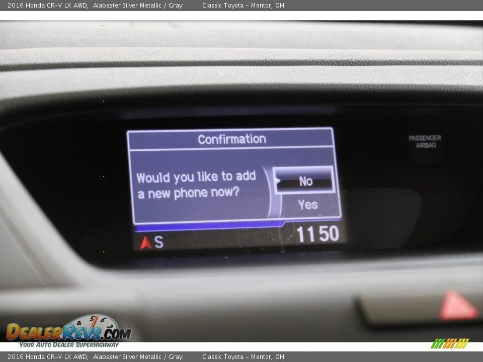 2016 Honda CR-V LX AWD Alabaster Silver Metallic / Gray Photo #12