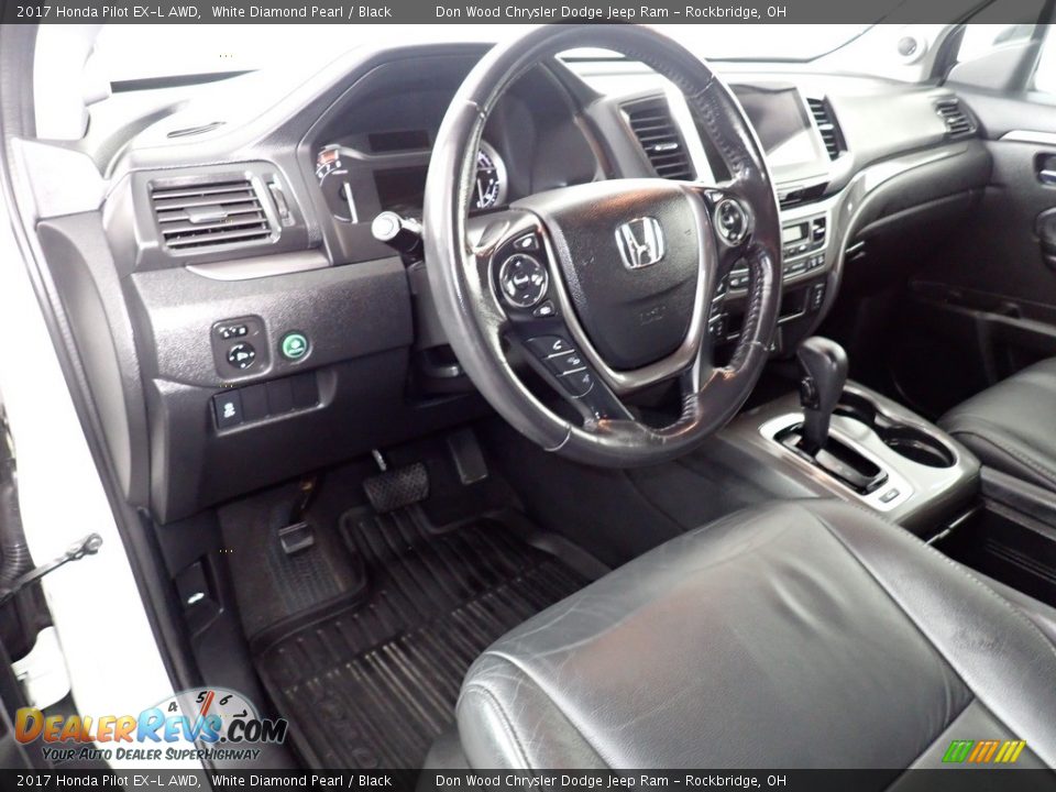 2017 Honda Pilot EX-L AWD White Diamond Pearl / Black Photo #26