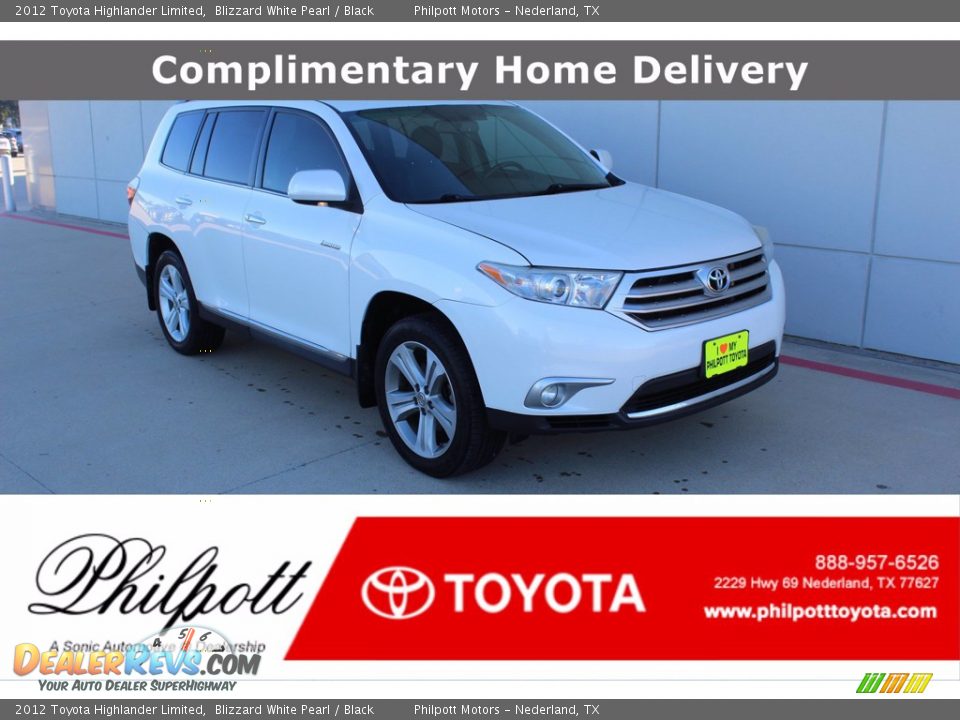 2012 Toyota Highlander Limited Blizzard White Pearl / Black Photo #1