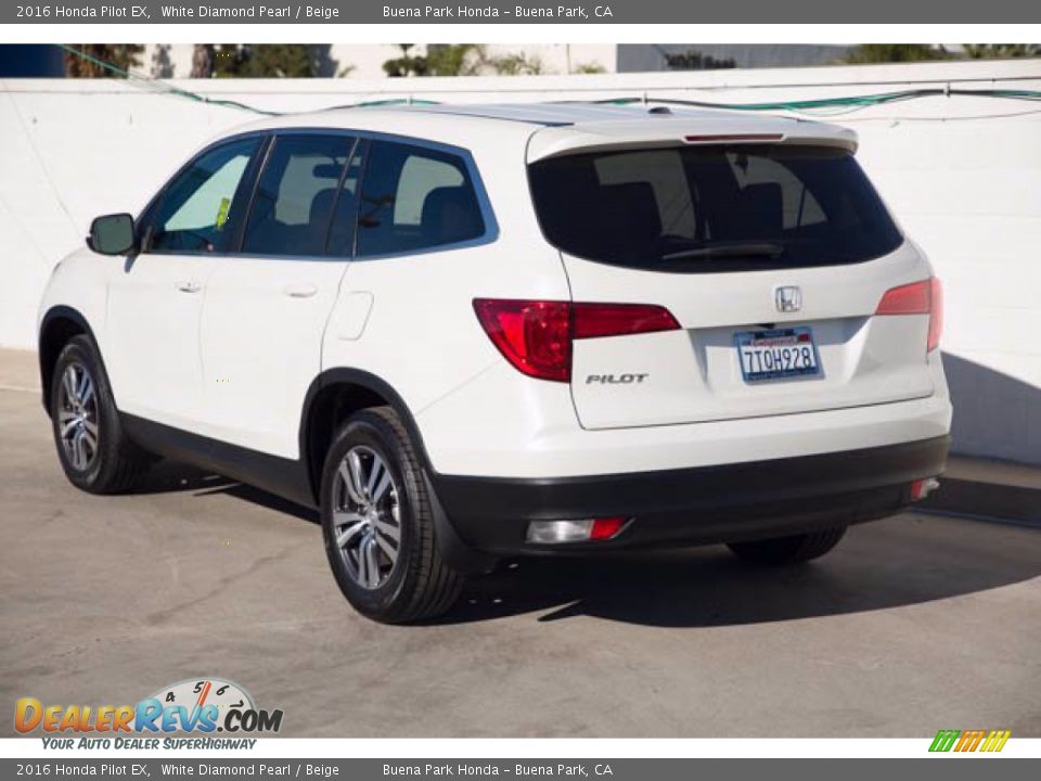 2016 Honda Pilot EX White Diamond Pearl / Beige Photo #2