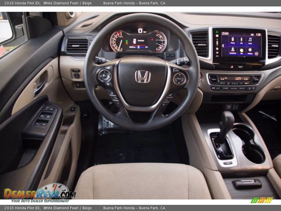 2016 Honda Pilot EX White Diamond Pearl / Beige Photo #5