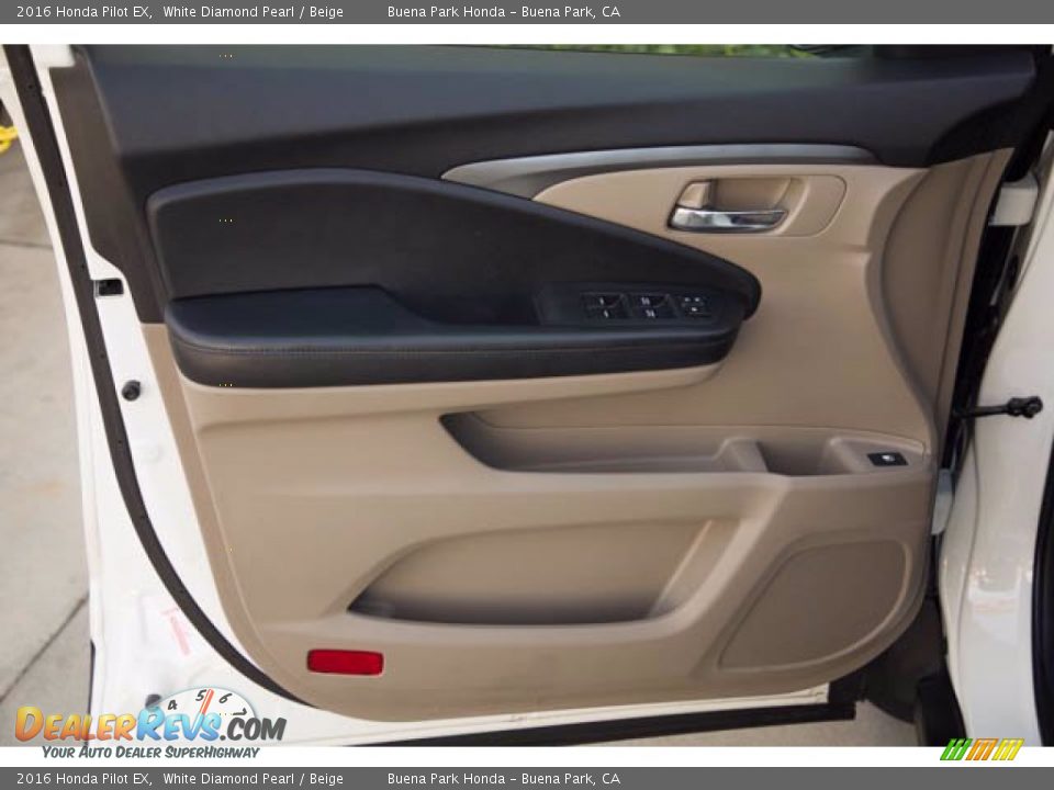 2016 Honda Pilot EX White Diamond Pearl / Beige Photo #29