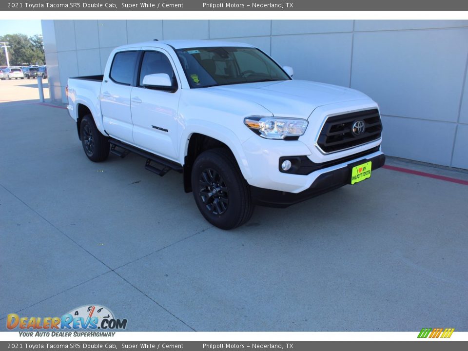 2021 Toyota Tacoma SR5 Double Cab Super White / Cement Photo #2