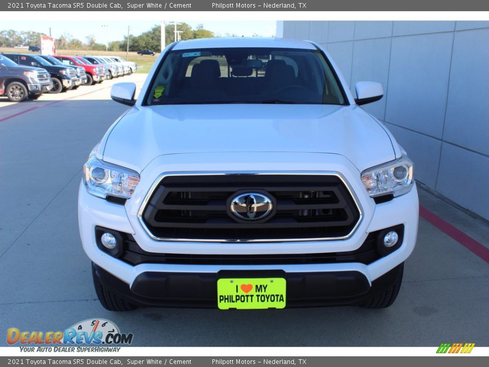 2021 Toyota Tacoma SR5 Double Cab Super White / Cement Photo #3