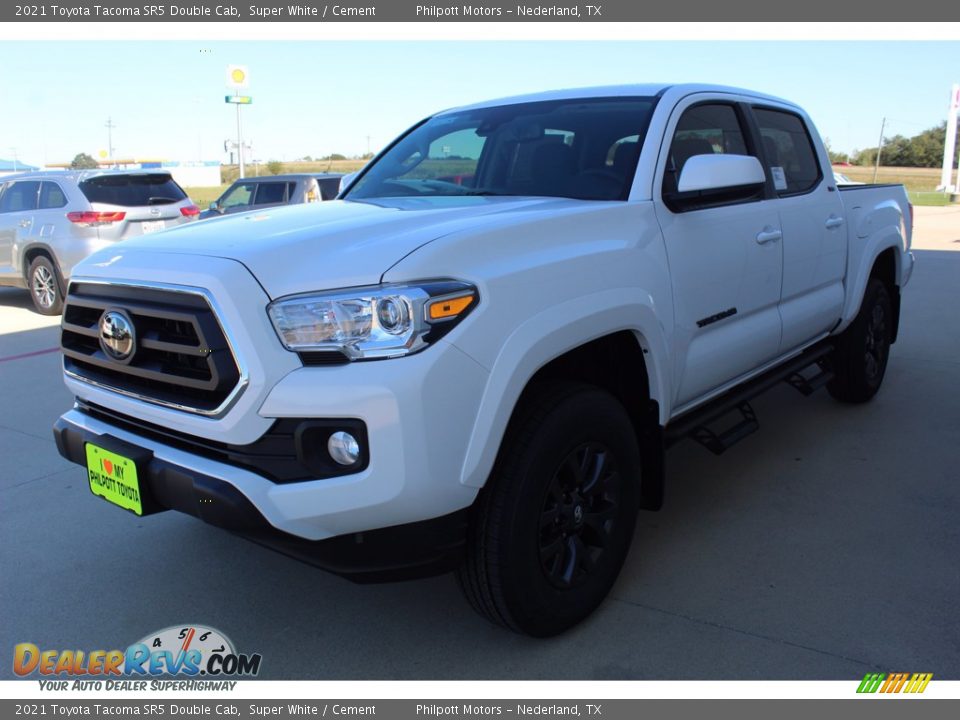 2021 Toyota Tacoma SR5 Double Cab Super White / Cement Photo #4