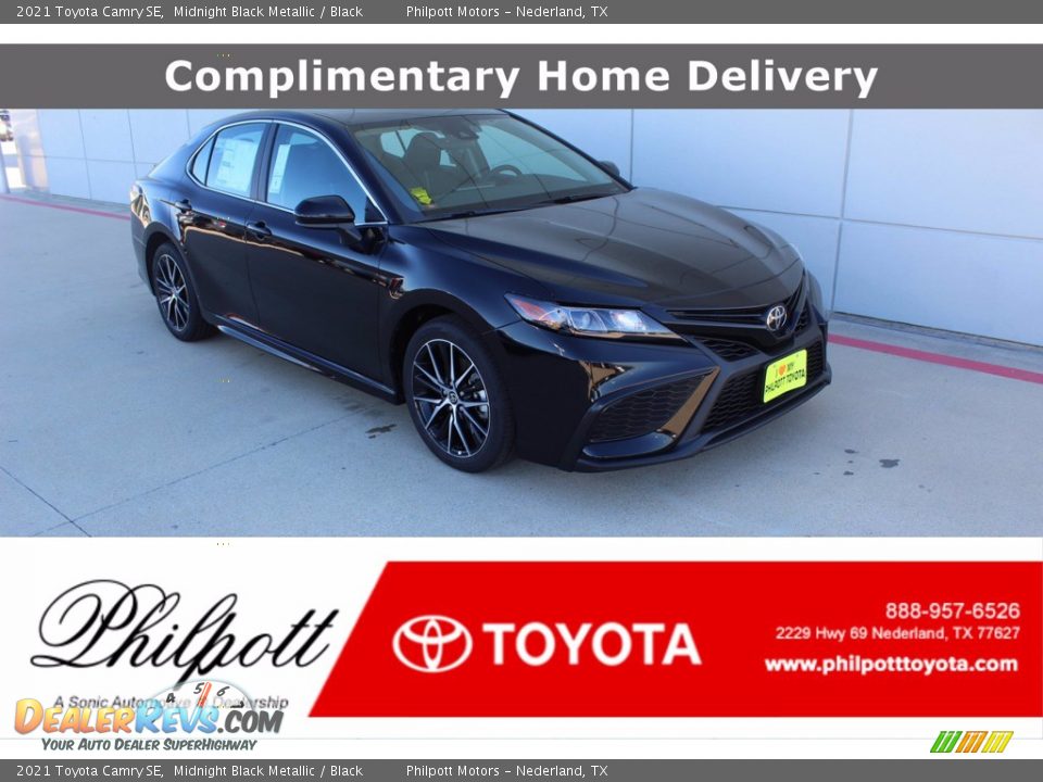 2021 Toyota Camry SE Midnight Black Metallic / Black Photo #1