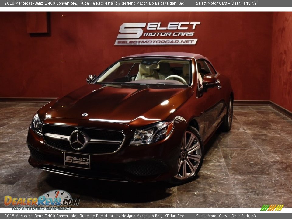 2018 Mercedes-Benz E 400 Convertible Rubellite Red Metallic / designo Macchiato Beige/Titian Red Photo #1