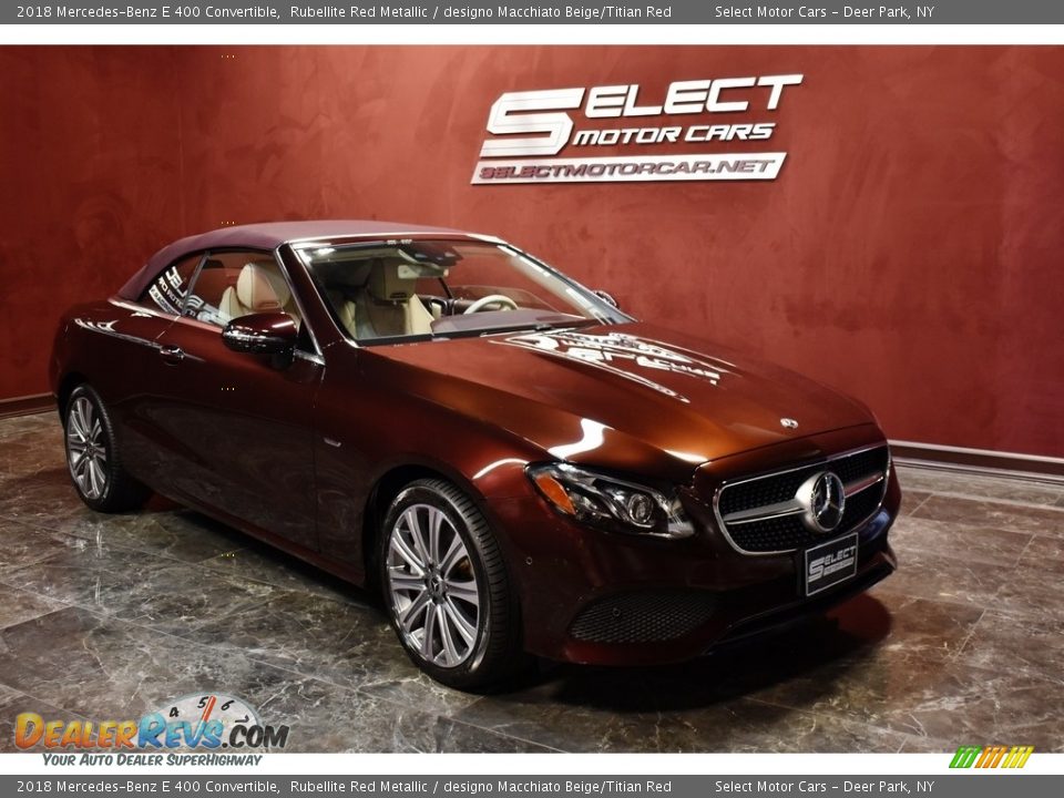 2018 Mercedes-Benz E 400 Convertible Rubellite Red Metallic / designo Macchiato Beige/Titian Red Photo #3