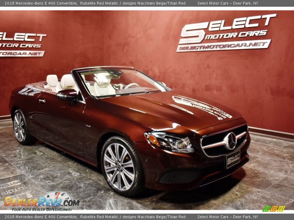 2018 Mercedes-Benz E 400 Convertible Rubellite Red Metallic / designo Macchiato Beige/Titian Red Photo #4