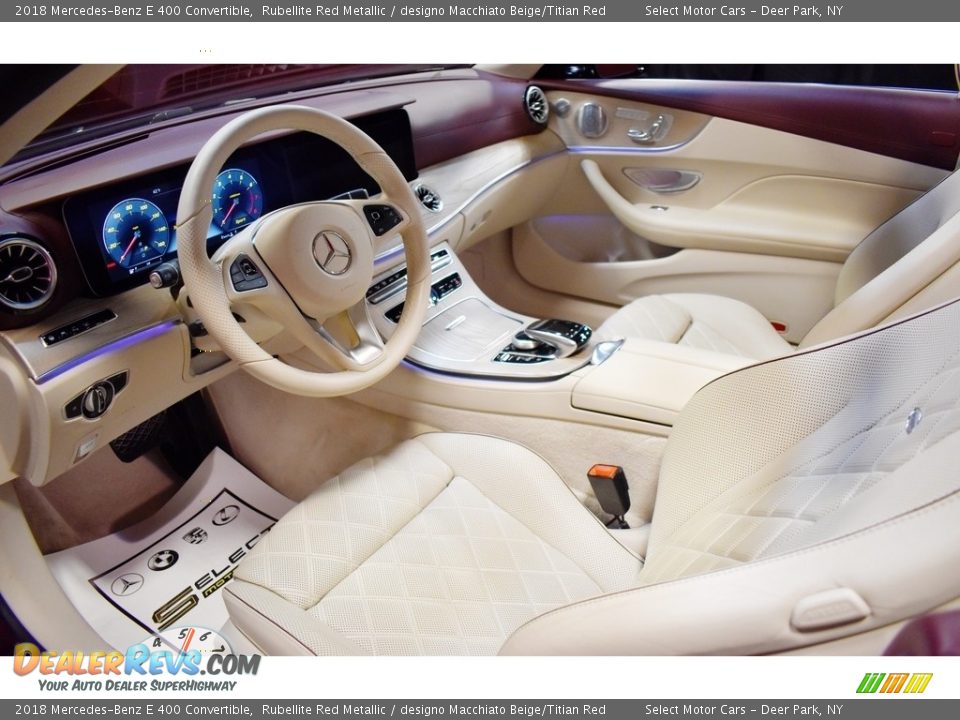 designo Macchiato Beige/Titian Red Interior - 2018 Mercedes-Benz E 400 Convertible Photo #9