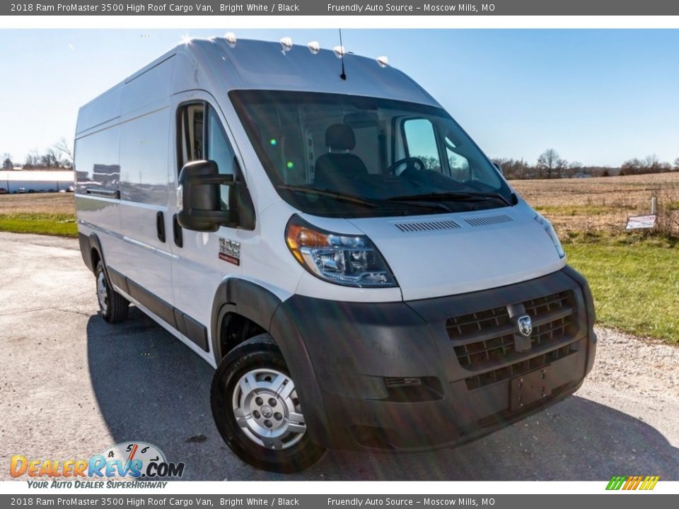 2018 Ram ProMaster 3500 High Roof Cargo Van Bright White / Black Photo #1